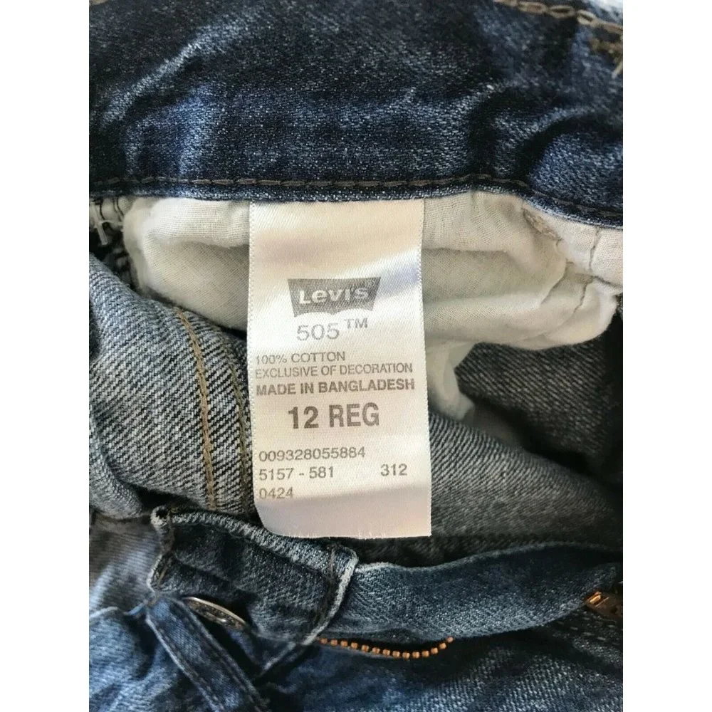 LEVI'S 505 Straight Leg Blue Jeans Boy's Size 12 Regular - Picture 6 of 7